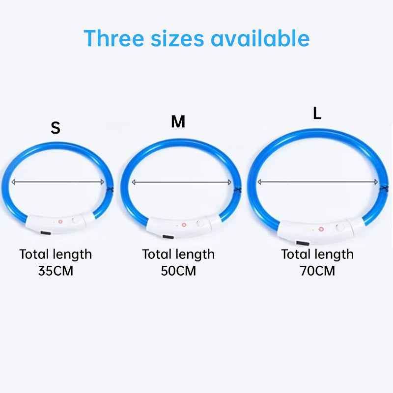 3-Mode LED Dog Collar - USB Rechargeable, Detachable & Glowing Pet Safety Necklace for Night