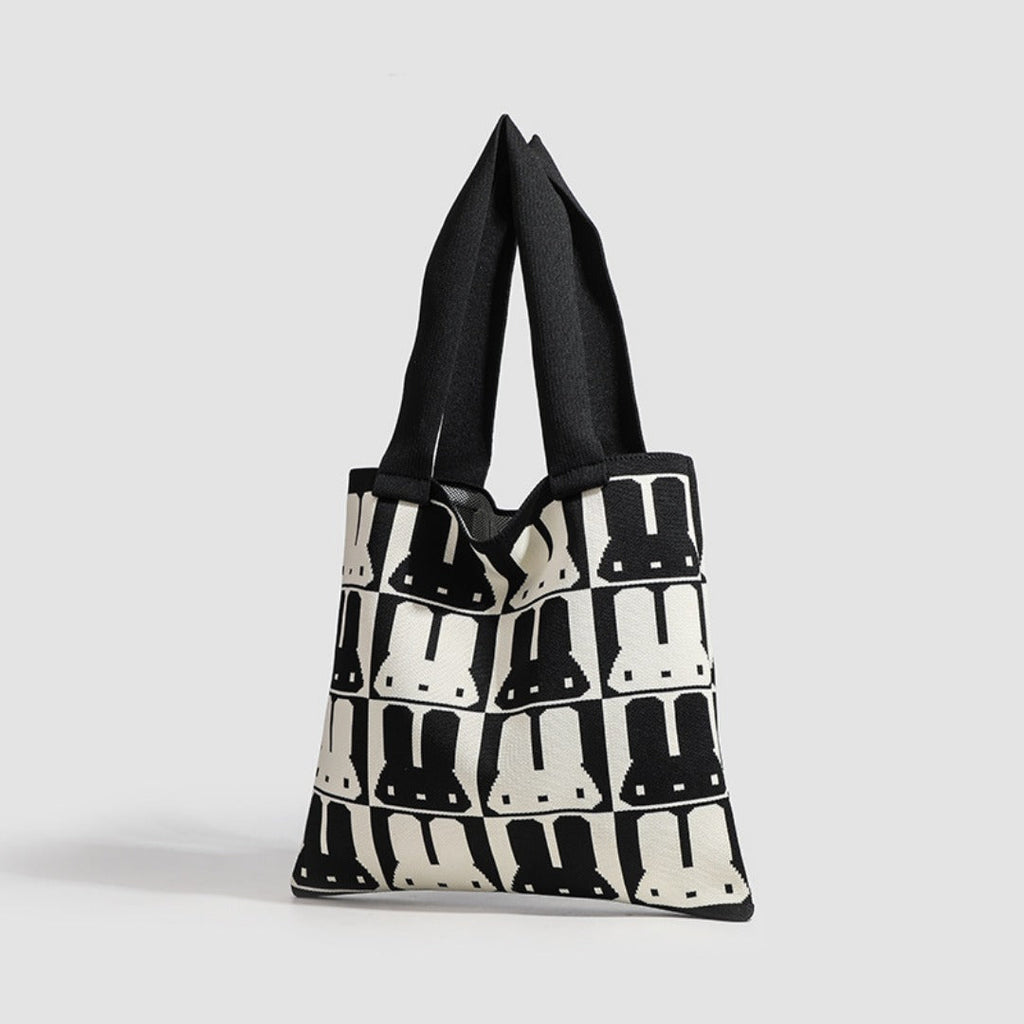 Rabbit tote bag women, autumn and winter simple fashion handbag, versatile commuter shoulder underarm bag