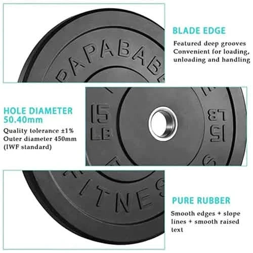 1-Pair: Bumper Plates 2-Inch Bumpers Olympic Weight Plate