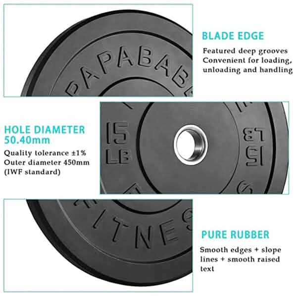 1-Pair: Bumper Plates 2-Inch Bumpers Olympic Weight Plate
