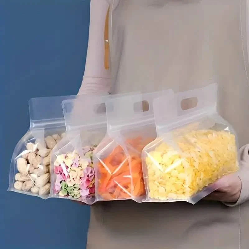 10-Pieces: Reusable Silicone Leakproof Food Storage Bags