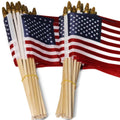 100-Pack: USA 4x6 in Wooden Stick Flag