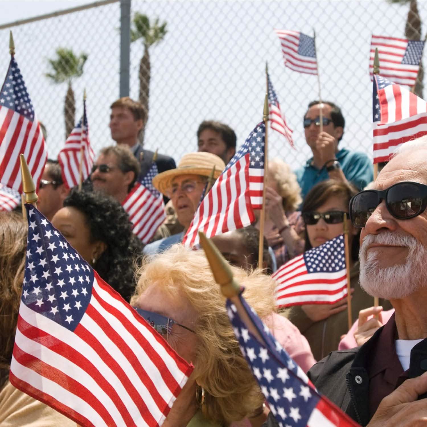 100-Pack: USA 4x6 in Wooden Stick Flag