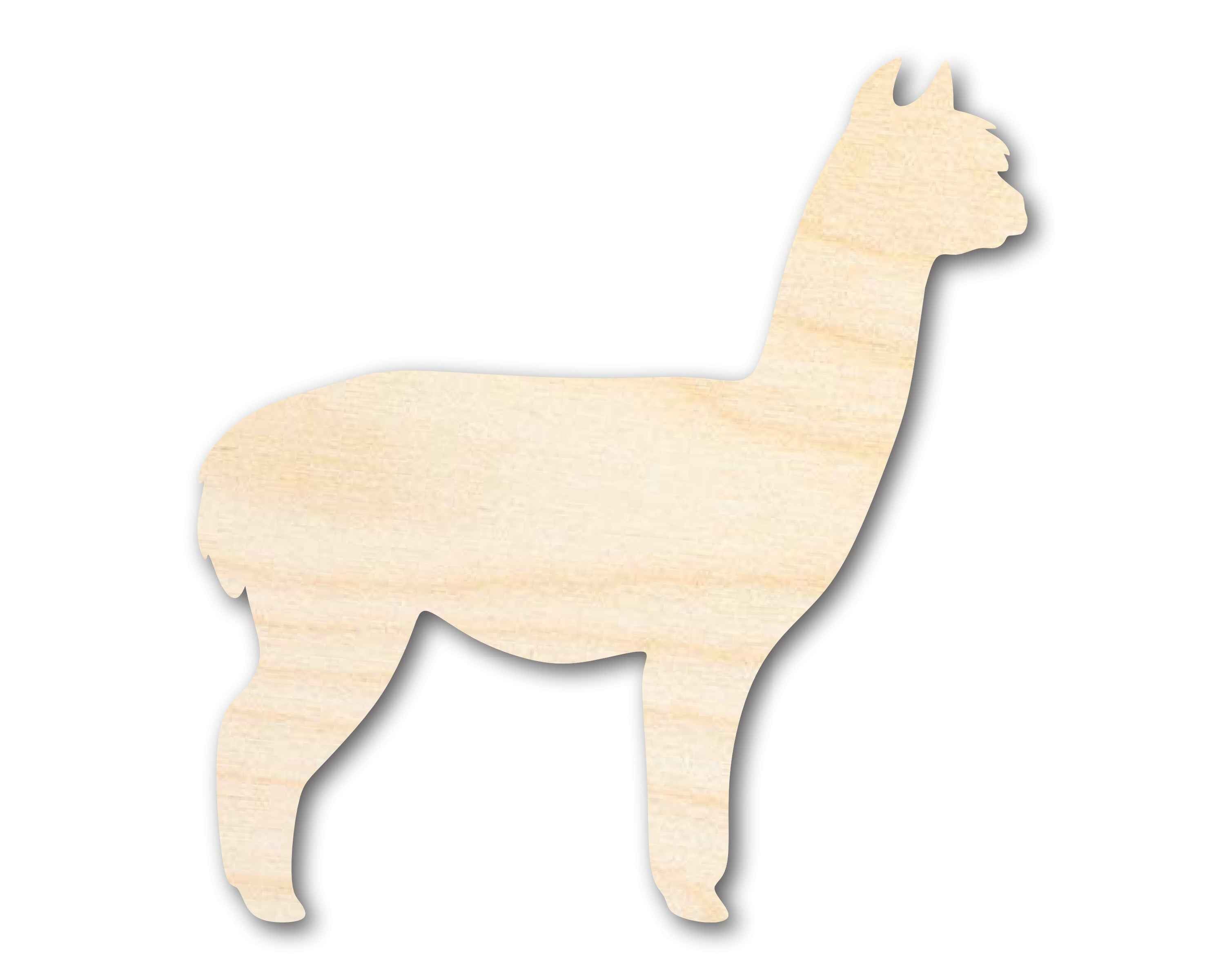 Unfinished Wood Alpaca Shape | DIY Animal Craft Cutout | Up to 36"