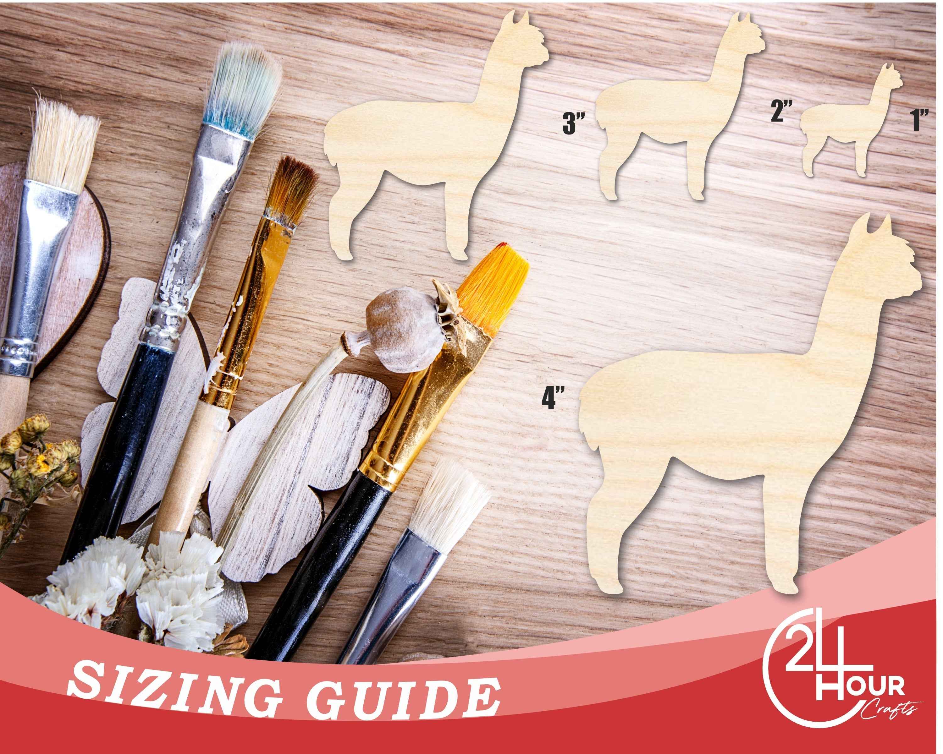 Unfinished Wood Alpaca Shape | DIY Animal Craft Cutout | Up to 36"