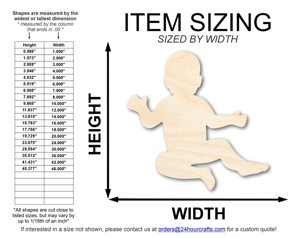 Unfinished Wood Baby Shape | DIY Baby Shower Craft Cutout | Up to 36"