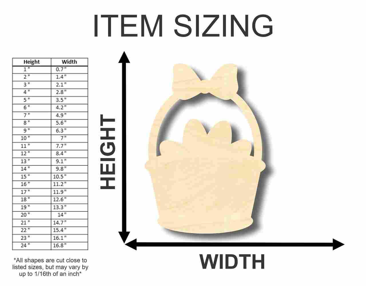 Unfinished Wood Easter Basket Shape - Eggs - Craft - up to 46" DIY