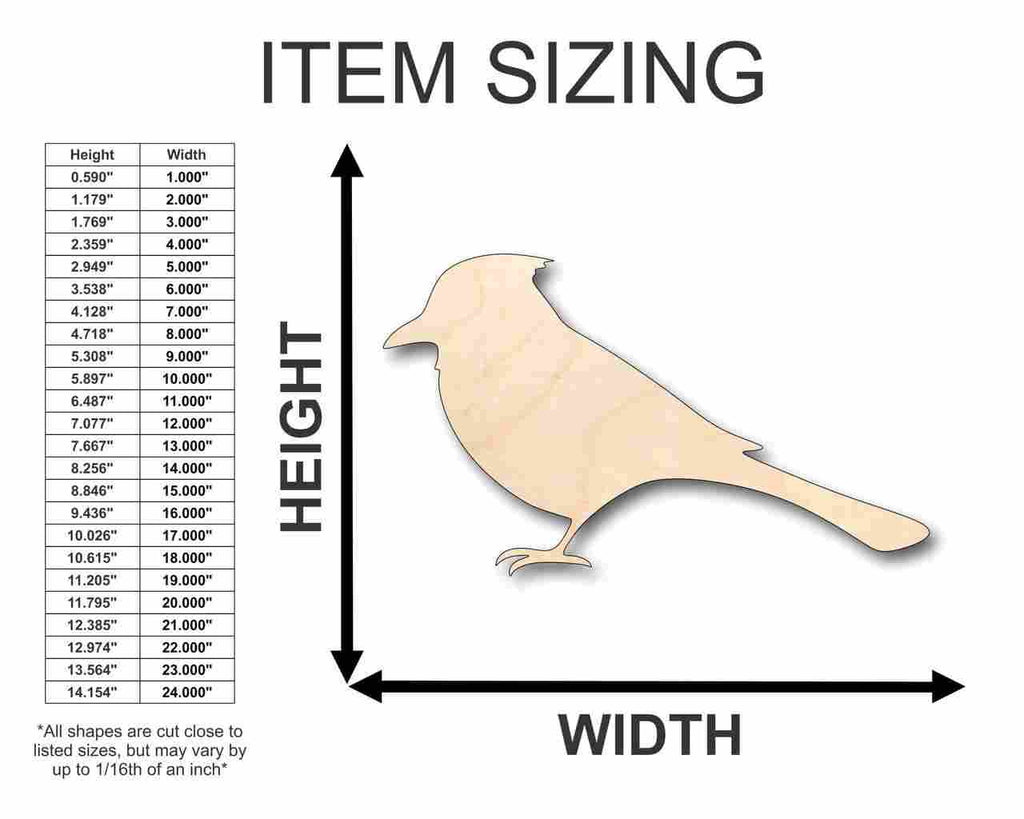 Unfinished Wood Bluebird Blue Jay Shape - Animal - Wildlife - Craft - up to 46" DIY