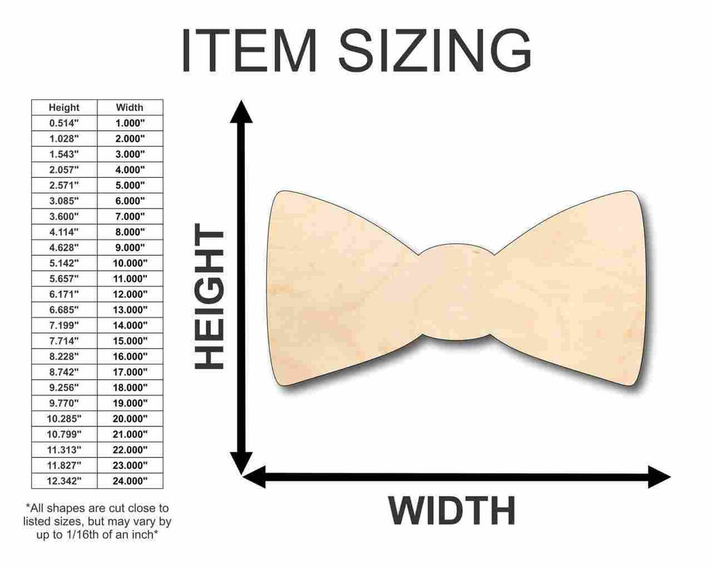 Unfinished Wood Bow Tie Shape - Groomsmen - Craft - up to 46" DIY