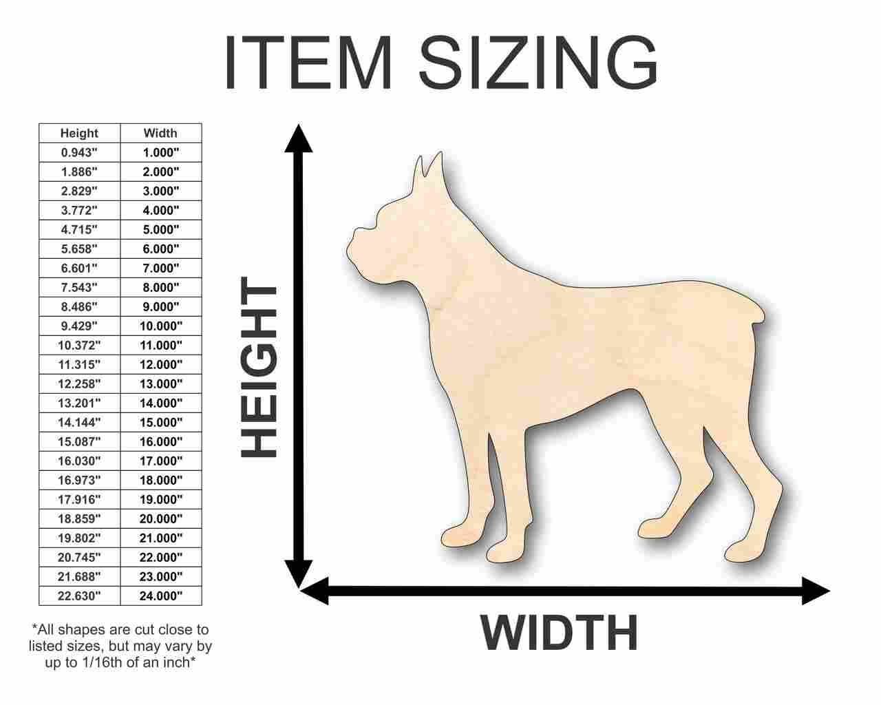 Unfinished Wood Boxer Dog Shape - Animal - Pet - Craft - up to 46" DIY