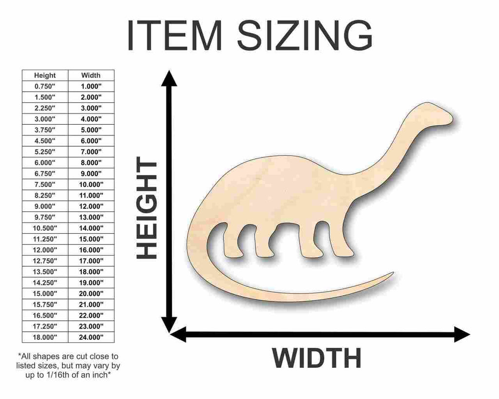 Unfinished Wood Brontosaurus Shape - Dinosaur - Craft - up to 46" DIY