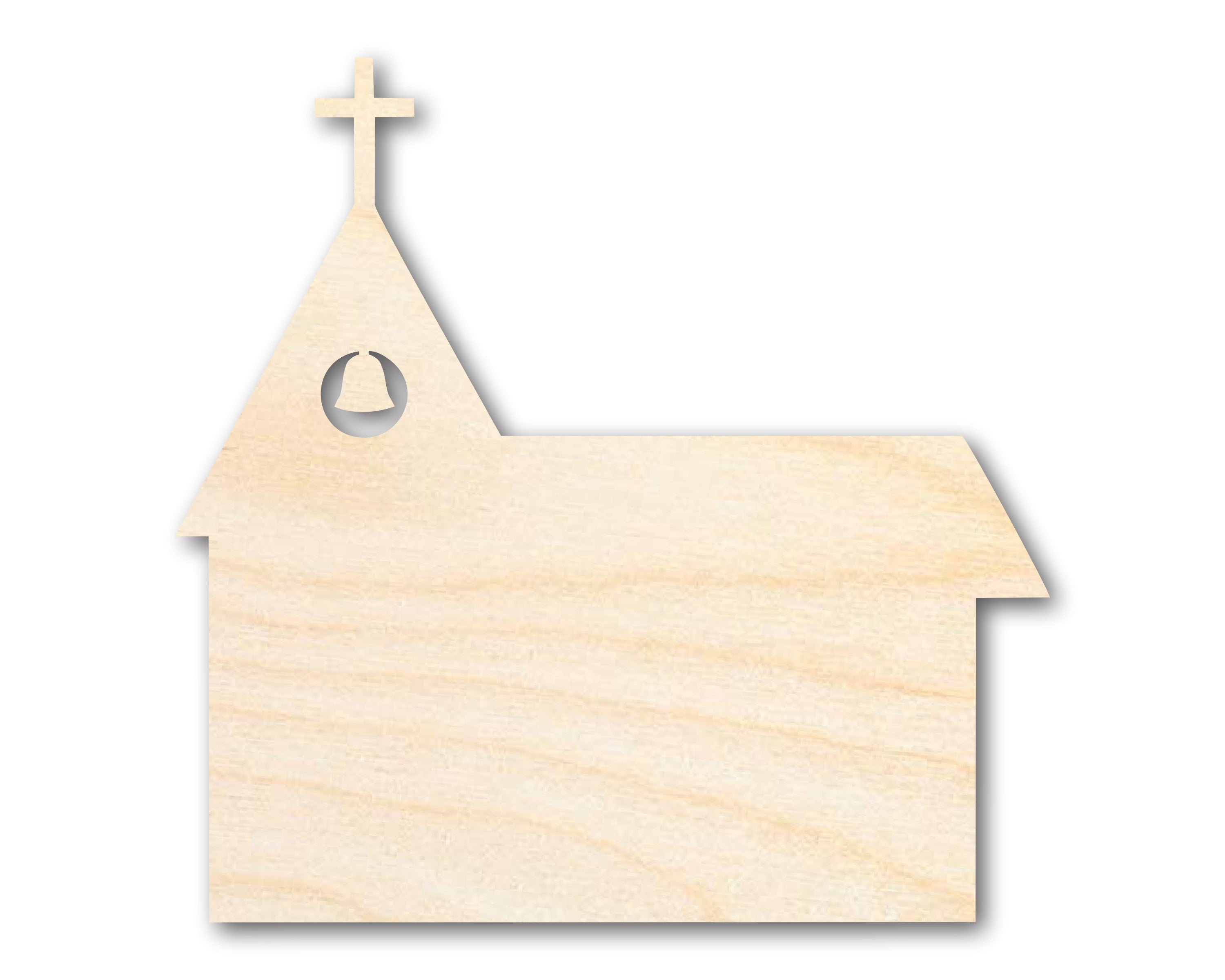 Unfinished Wood Church with Bell Shape - Craft - up to 46"