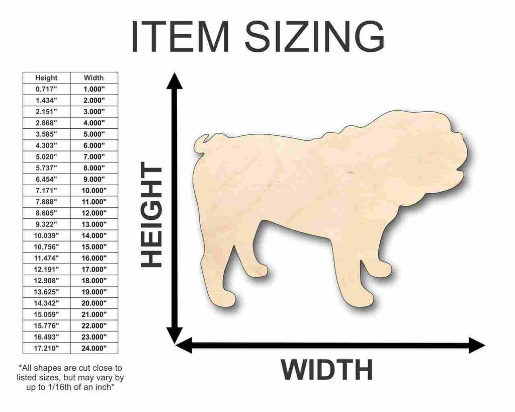 Unfinished Wood Bulldog Shape - Animal - Pet - Craft - up to 46" DIY