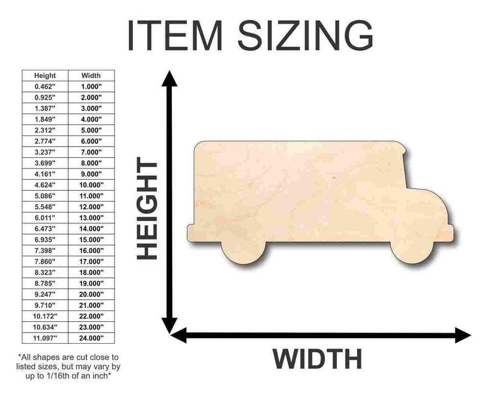 Unfinished Wood Bus Shape - Craft - up to 46" DIY