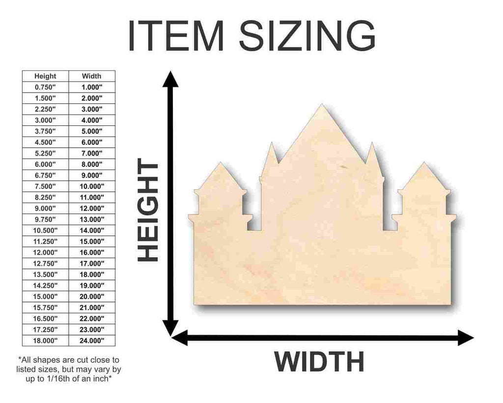 Unfinished Wood Castle Shape - Middle Ages - Craft - up to 46" DIY
