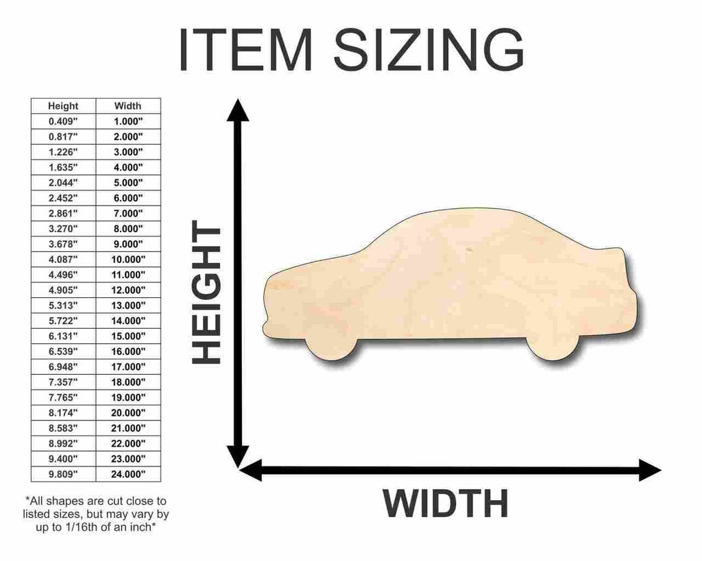 Unfinished Wood Car Shape - Craft - up to 46" DIY