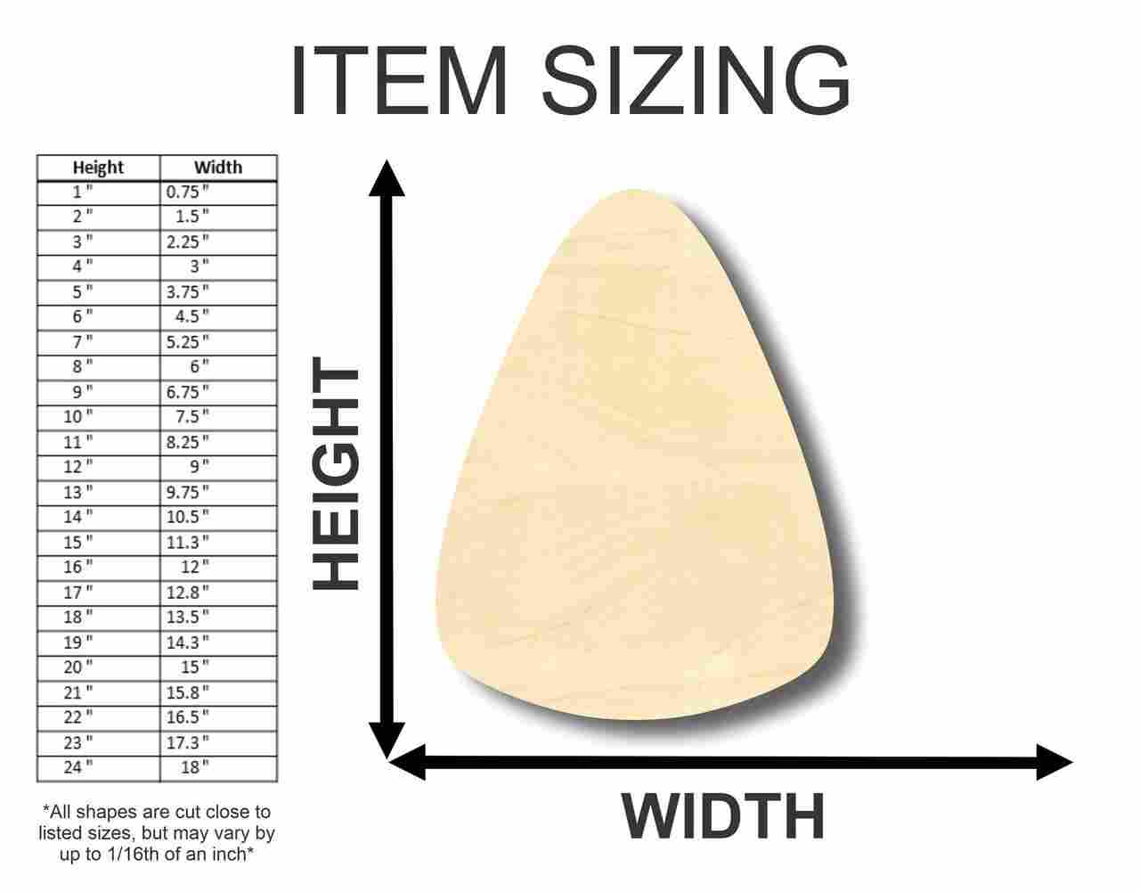 Unfinished Wood Candy Corn Shape - Halloween - Craft - up to 46" DIY