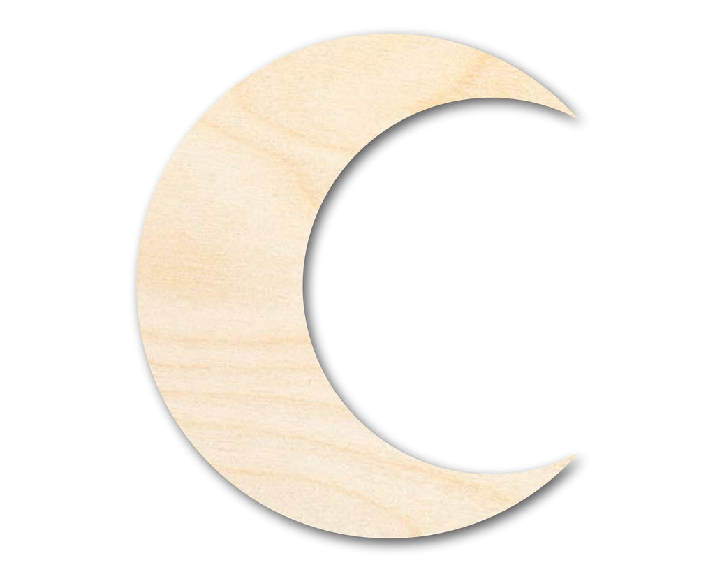 Unfinished Wood Crescent Moon Shape | DIY Celestial Night Sky Craft Cutout | Up to 36"