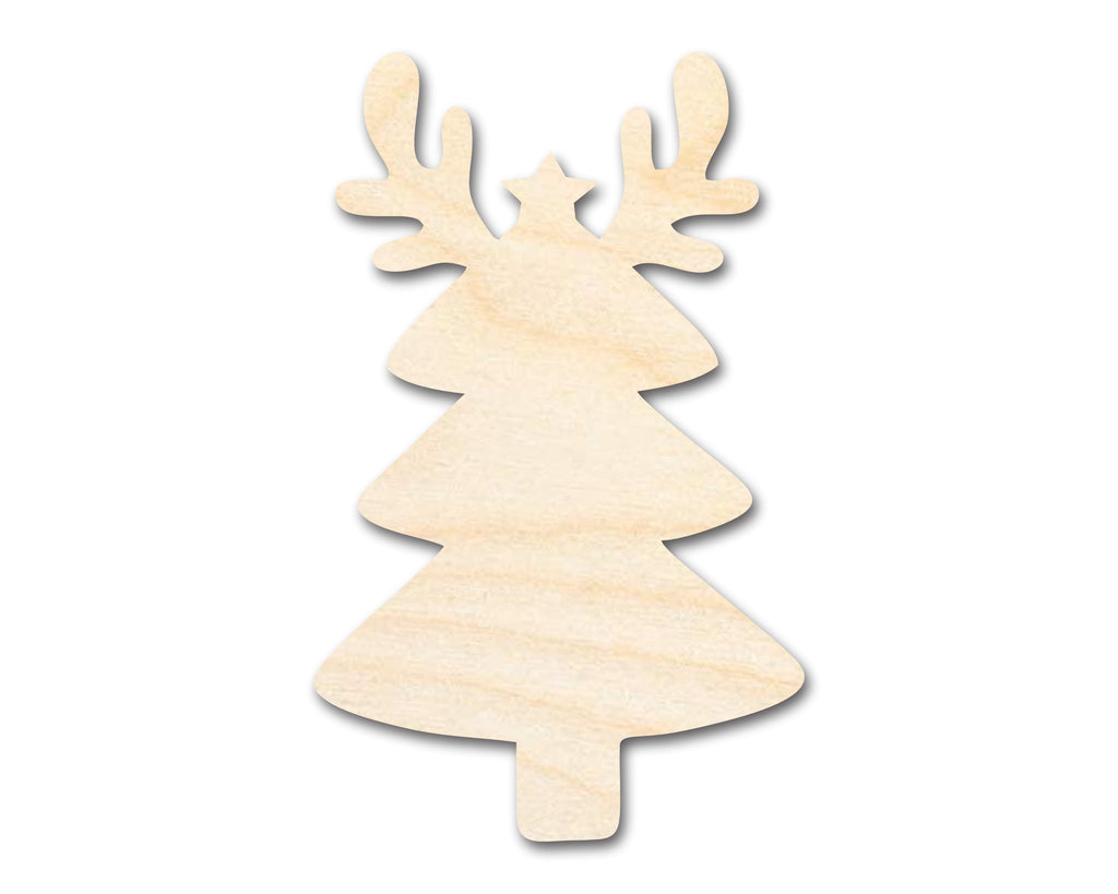 Unfinished Wood Reindeer Christmas Tree Shape - Craft - up to 46" DIY