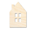 Unfinished Wood House Window Silhouette Shape | DIY Craft Cutout | Up to 36"