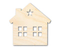 Unfinished Wood House Silhouette Shape - Craft - up to 46"