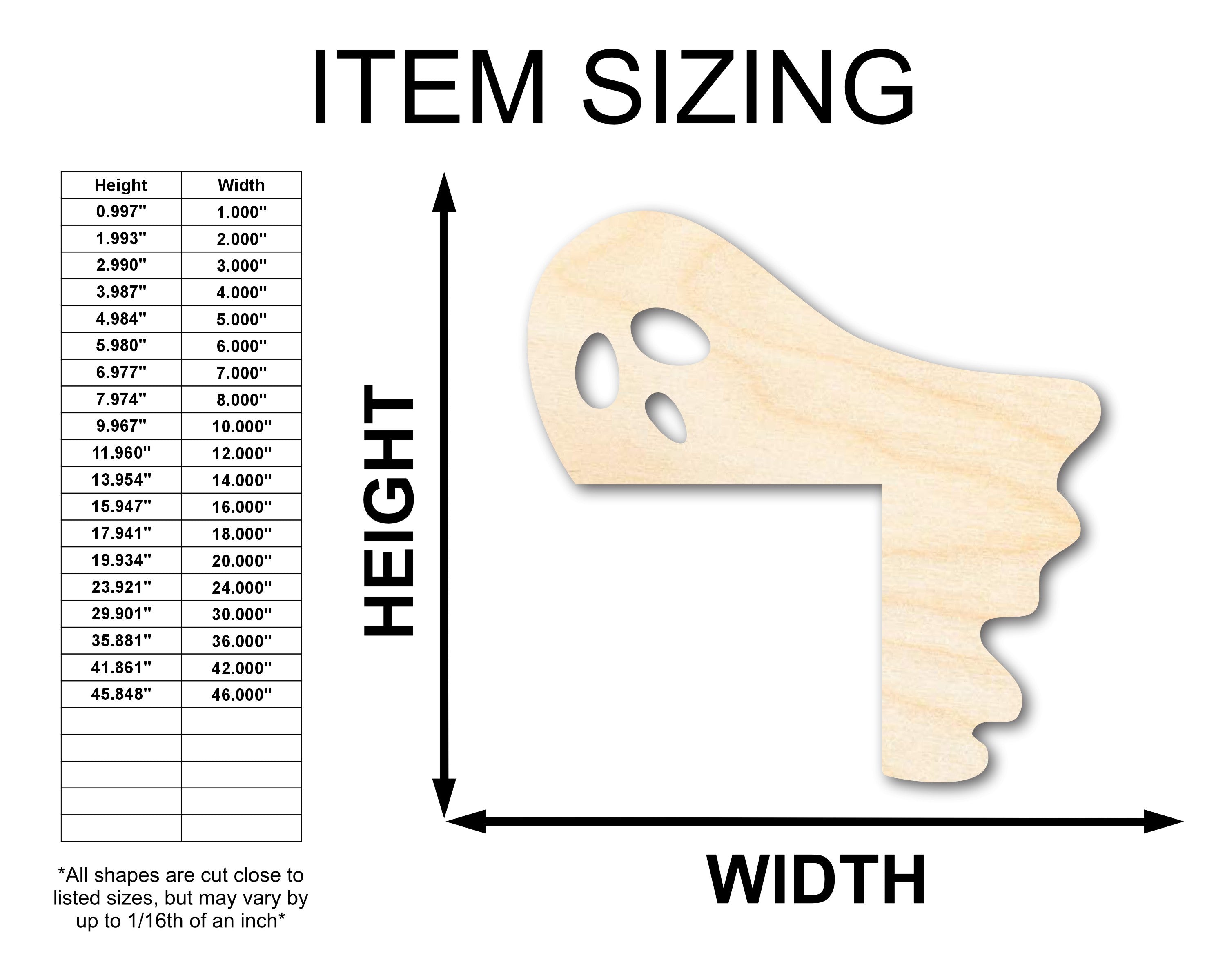 Unfinished Wood Ghost Corner Shape | Halloween | Craft Cutout | up to 46" DIY