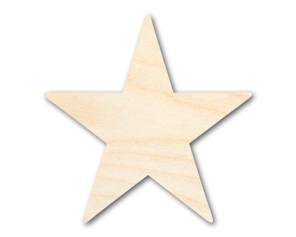 Unfinished Wood Star Shape | DIY Celestial Craft Cutout | Up to 36"