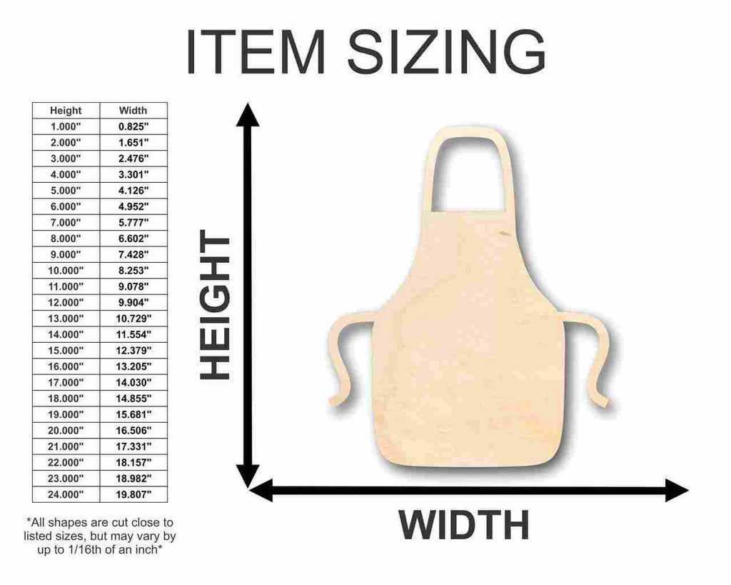 Unfinished Wood Apron Shape - Craft - up to 46" DIY