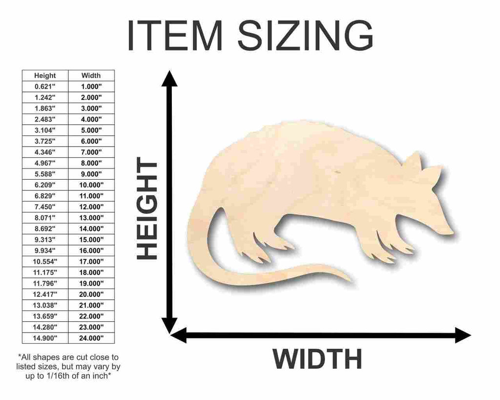 Unfinished Wood Armadillo Shape - Animal - Craft - up to 46" DIY