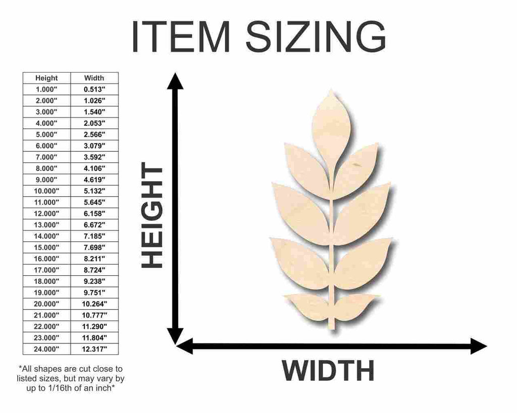 Unfinished Wood Ash Leaf Shape - Craft - up to 46" DIY