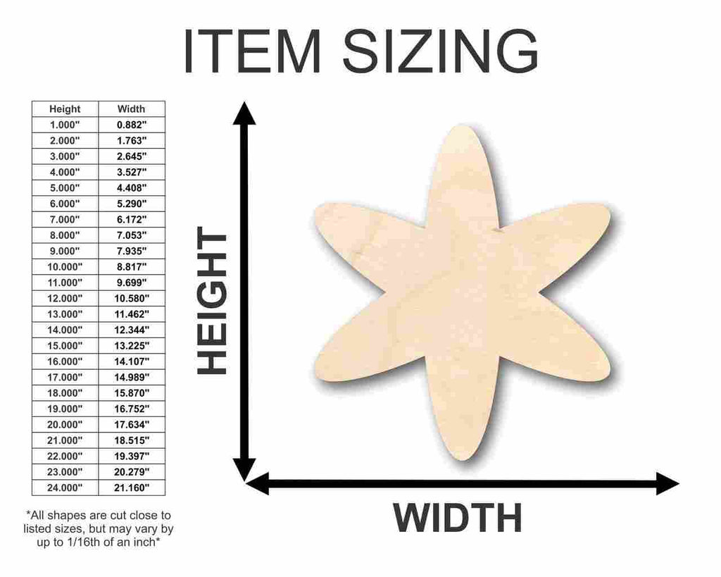 Unfinished Wood Asterisk Symbol - Craft - up to 46" DIY