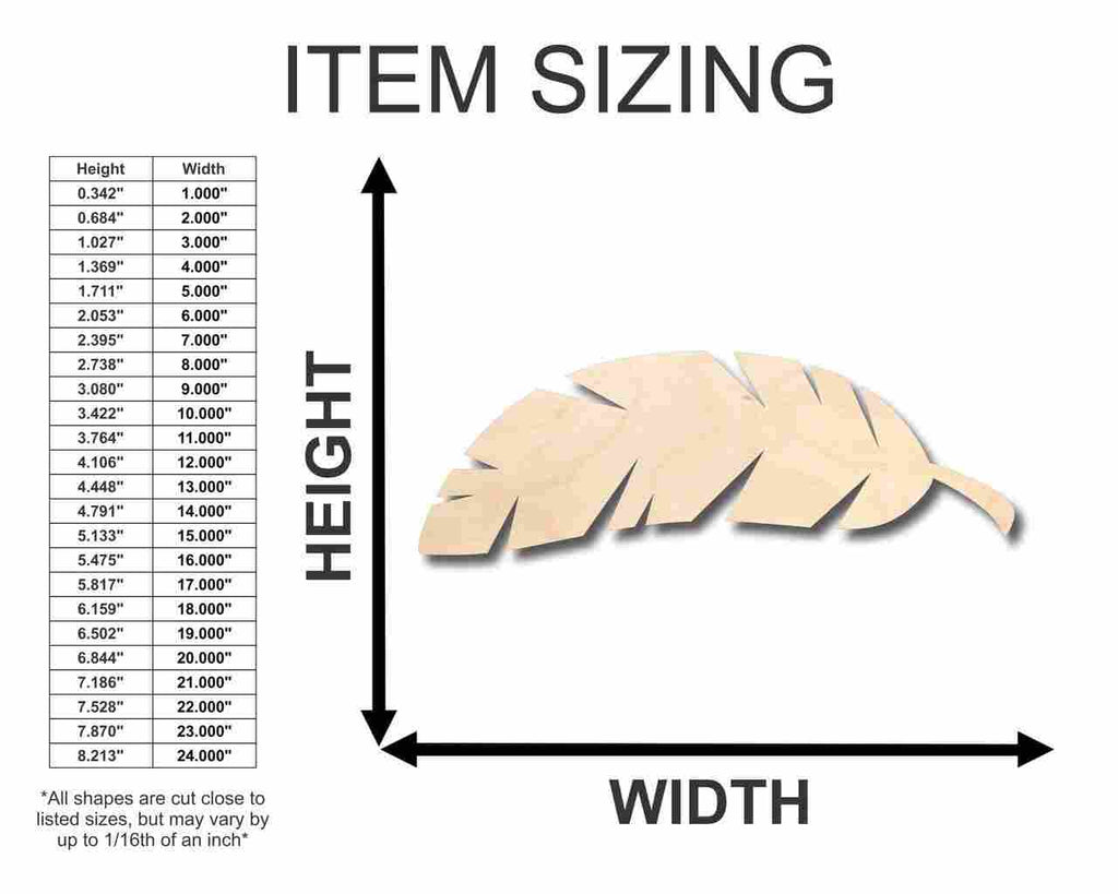 Unfinished Wood Banana Leaf Shape - Craft - up to 46" DIY