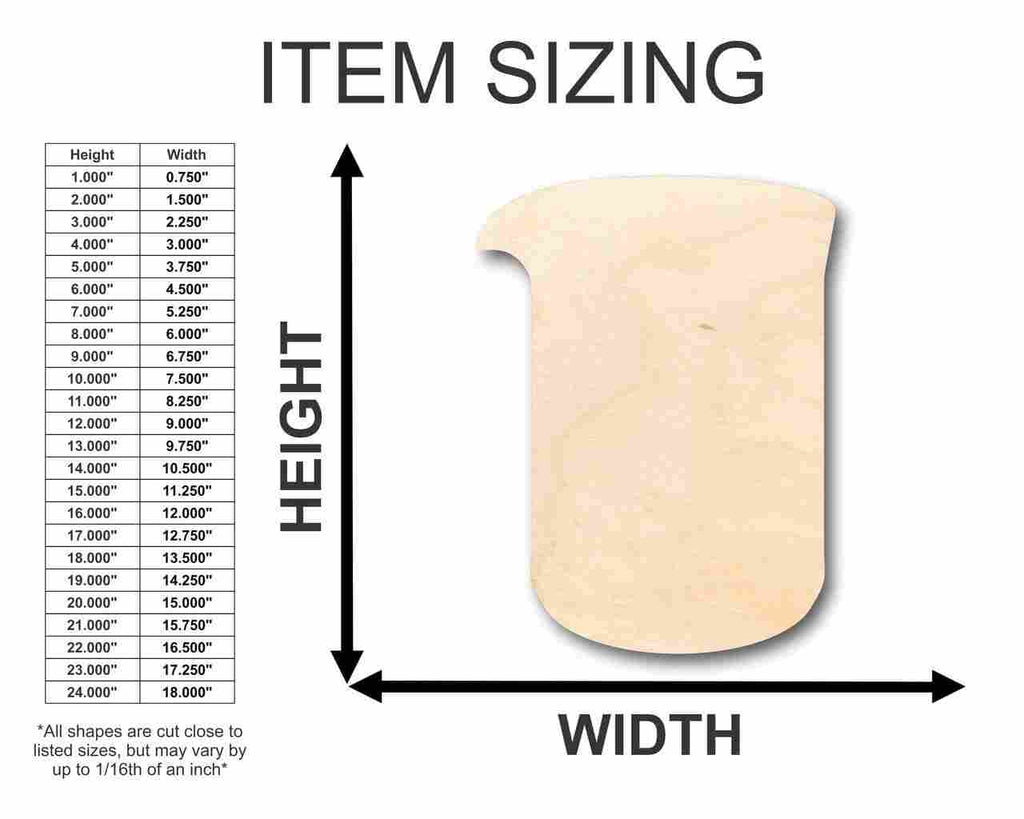 Unfinished Wood Beaker Shape - Chemistry - Craft - up to 46" DIY
