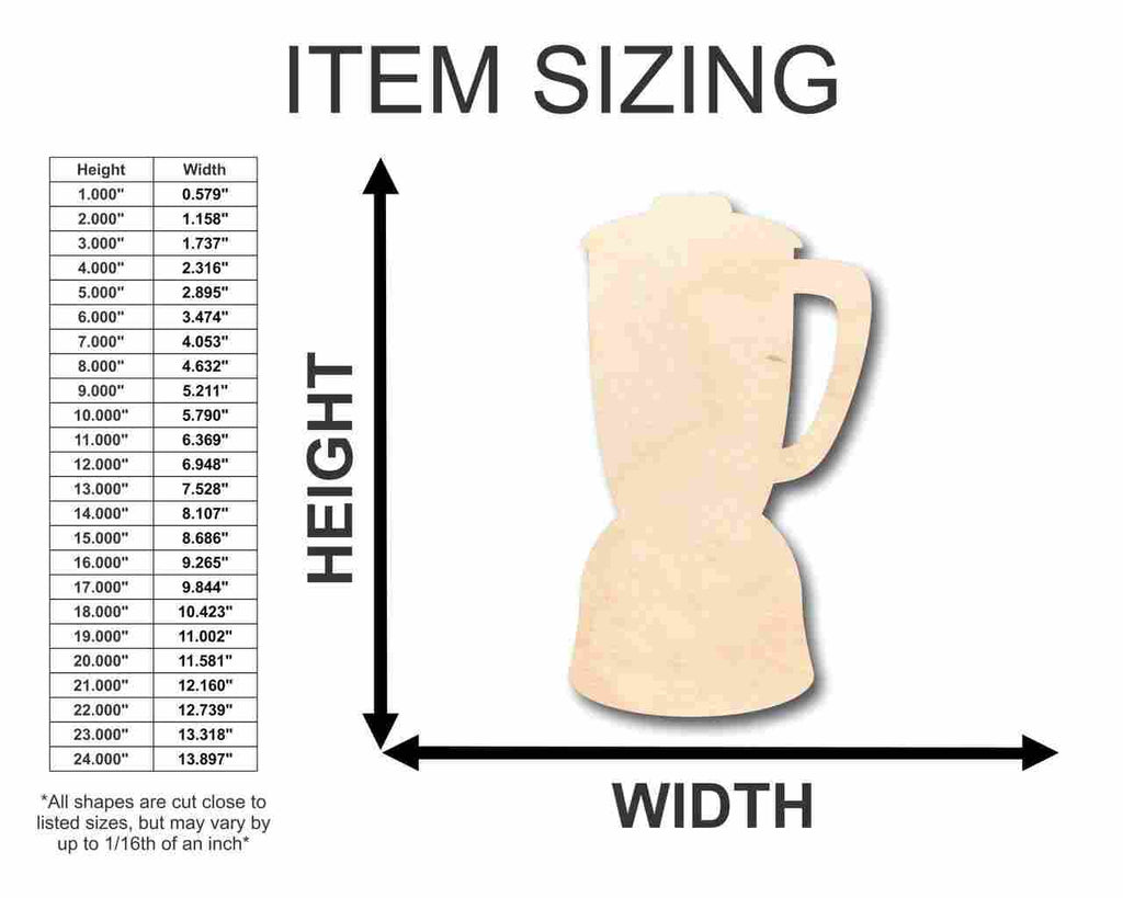 Unfinished Wood Blender Shape - Craft - up to 46" DIY