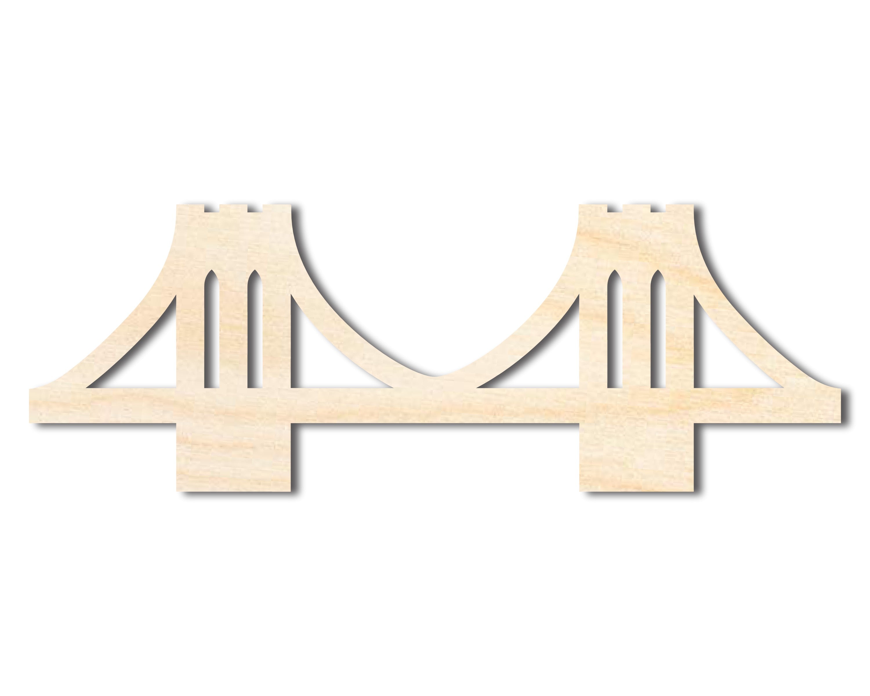 Unfinished Wood Bridge Shape | Landmark | Craft Cutout | up to 46" DIY