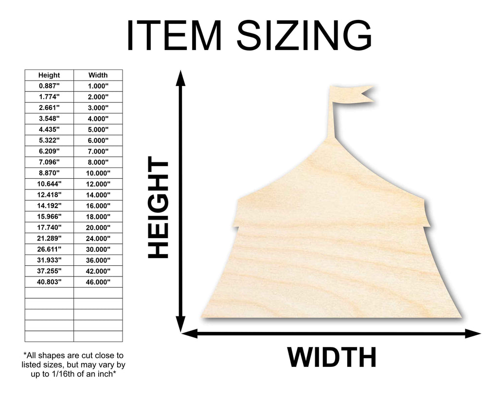 Unfinished Wood Circus Tent Shape | Fair | Craft Cutout | up to 46" DIY
