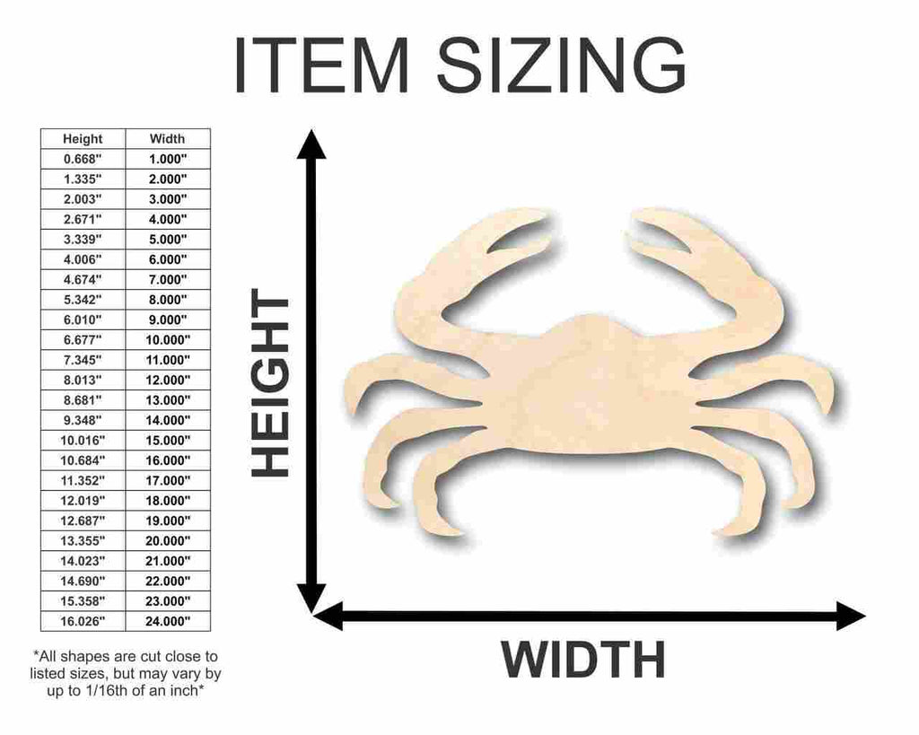 Unfinished Wood Crab Shape - Ocean - Nursery - Craft - up to 46" DIY