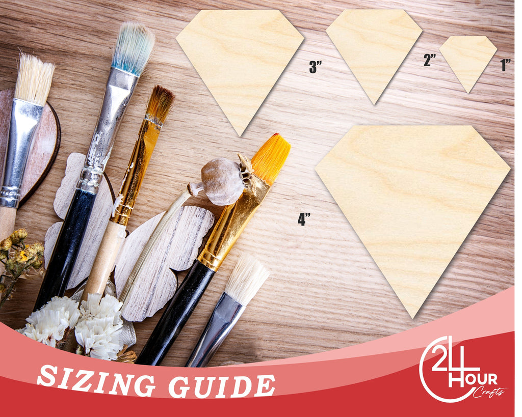 Unfinished Wood Diamond Shape | DIY Craft Cutout | Up to 36"