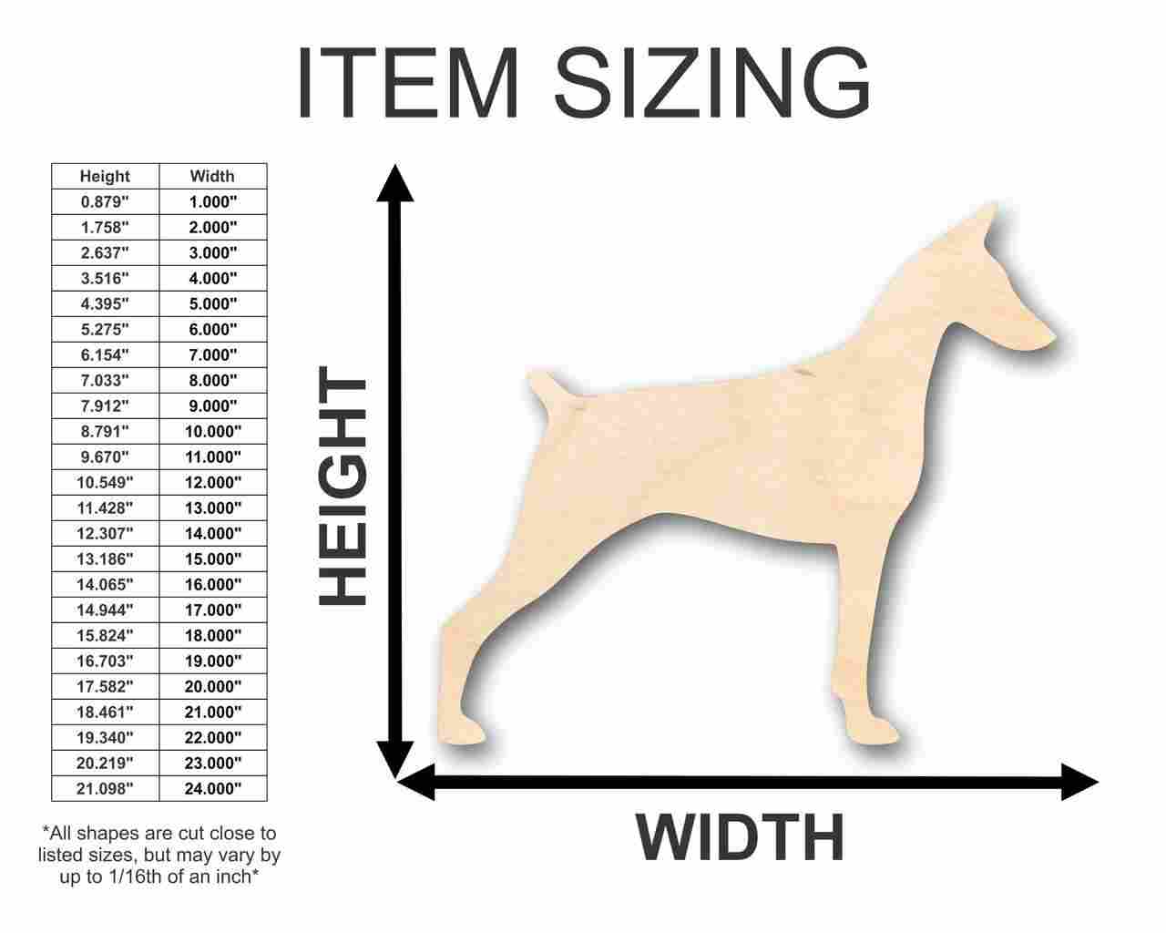 Unfinished Wood Doberman Dog Shape - Animal - Pet - Craft - up to 46" DIY