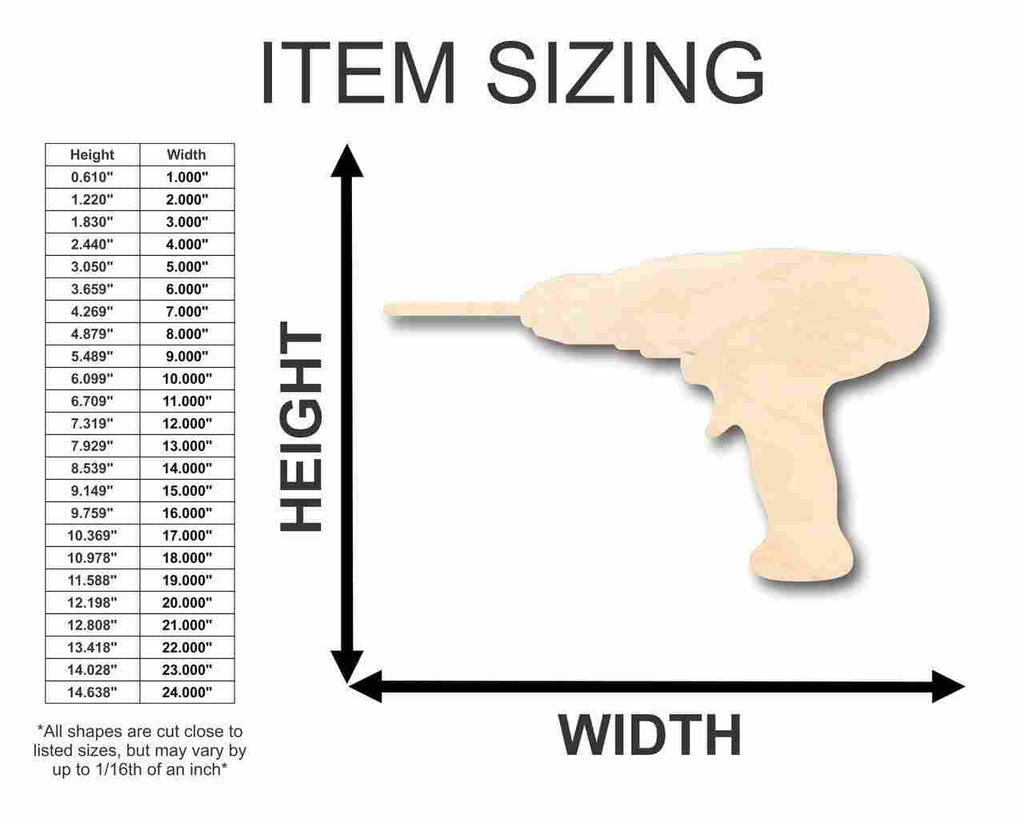 Unfinished Wood Drill Shape - Tool - Craft - up to 46" DIY