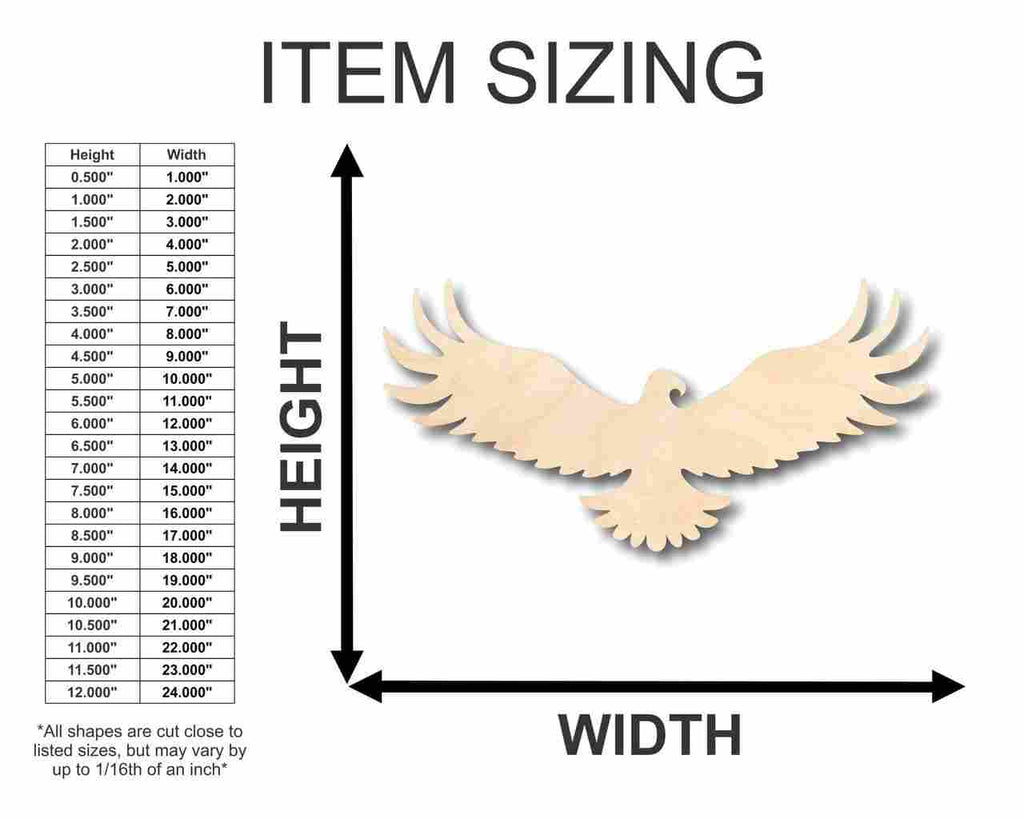 Unfinished Wood Eagle Shape - Animal - Wildlife - Craft - up to 46" DIY