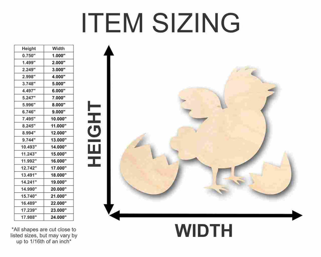 Unfinished Wood Easter Peep Chick Egg Shape - Craft - up to 46" DIY