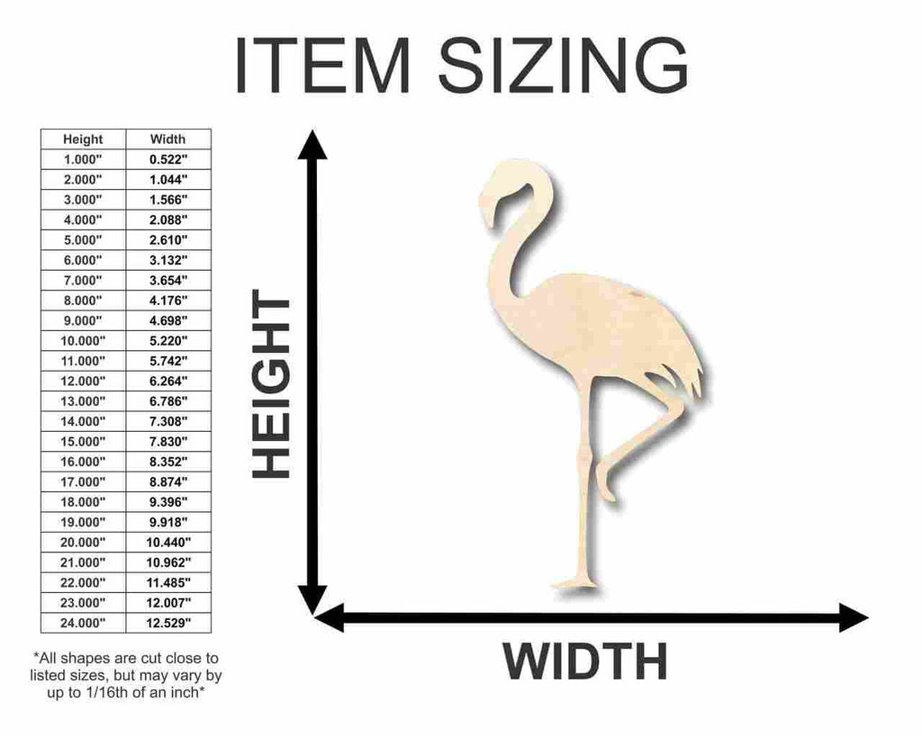 Unfinished Wood Flamingo Shape - Animal - Bird - Wildlife - Craft - up to 46" DIY