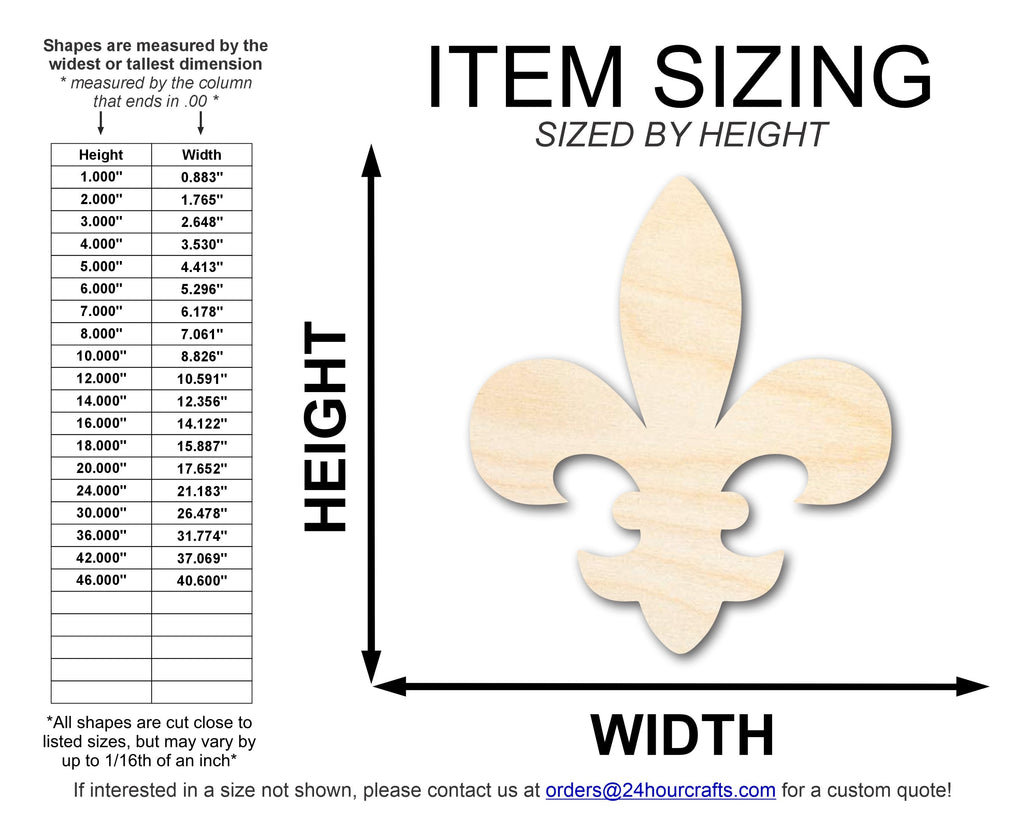 Unfinished Wood Fleur di Lis Shape | Saint's Football | France | DIY Craft Cutout | up to 46"