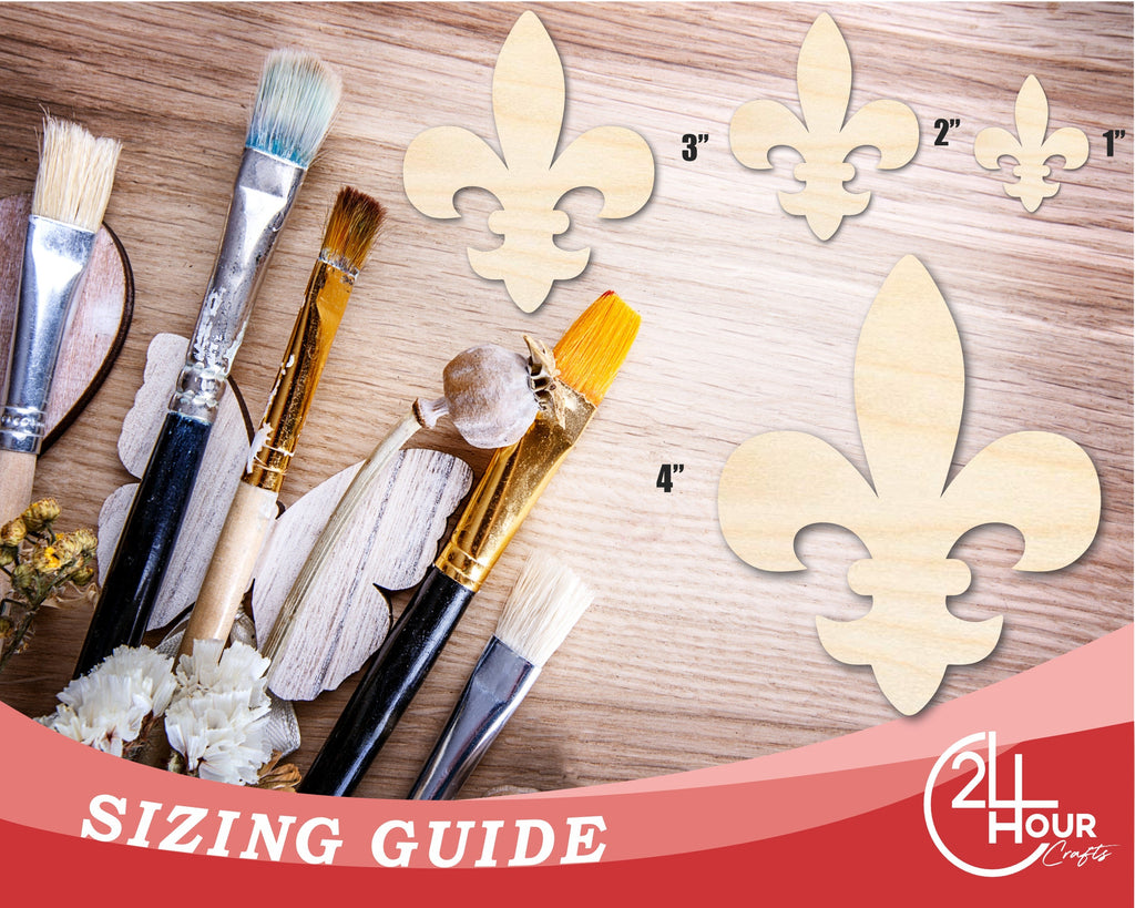 Unfinished Wood Fleur di Lis Shape | Saint's Football | France | DIY Craft Cutout | up to 46"