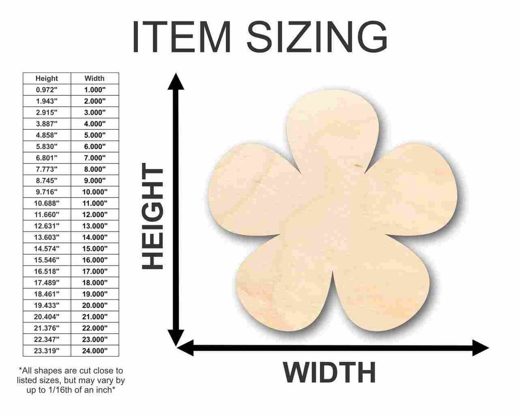 Unfinished Wood Flower Shape - Spring - Craft - up to 46" DIY
