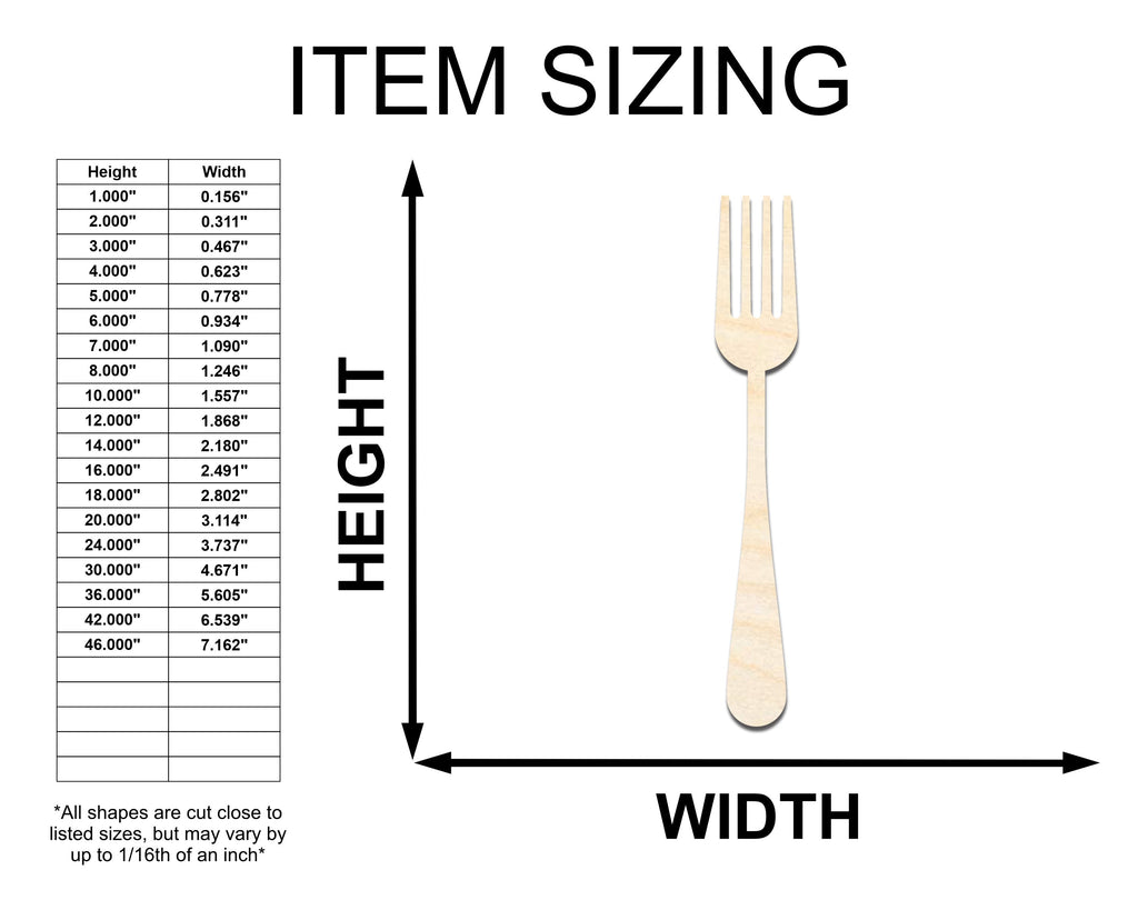 Unfinished Wood Fork Shape - Craft - up to 46" DIY