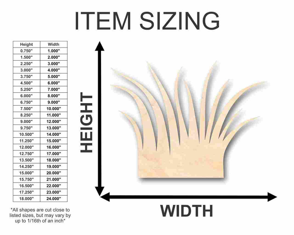 Unfinished Wood Grass Shape - Plants - Craft - up to 46" DIY