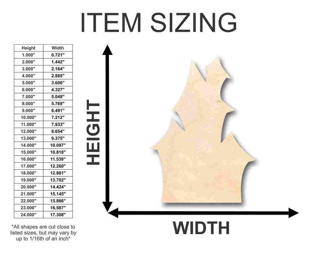 Unfinished Wood Haunted House Shape - Halloween - Craft - up to 46" DIY