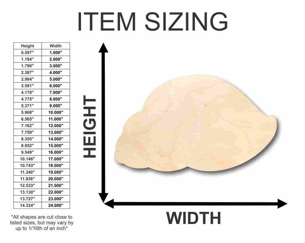 Unfinished Wood Hermit Crab Shell Shape - Ocean - Beach - Nursery - Craft - up to 46" DIY